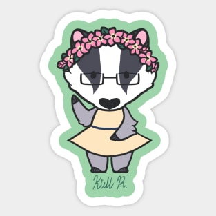 Spring Badger Sticker